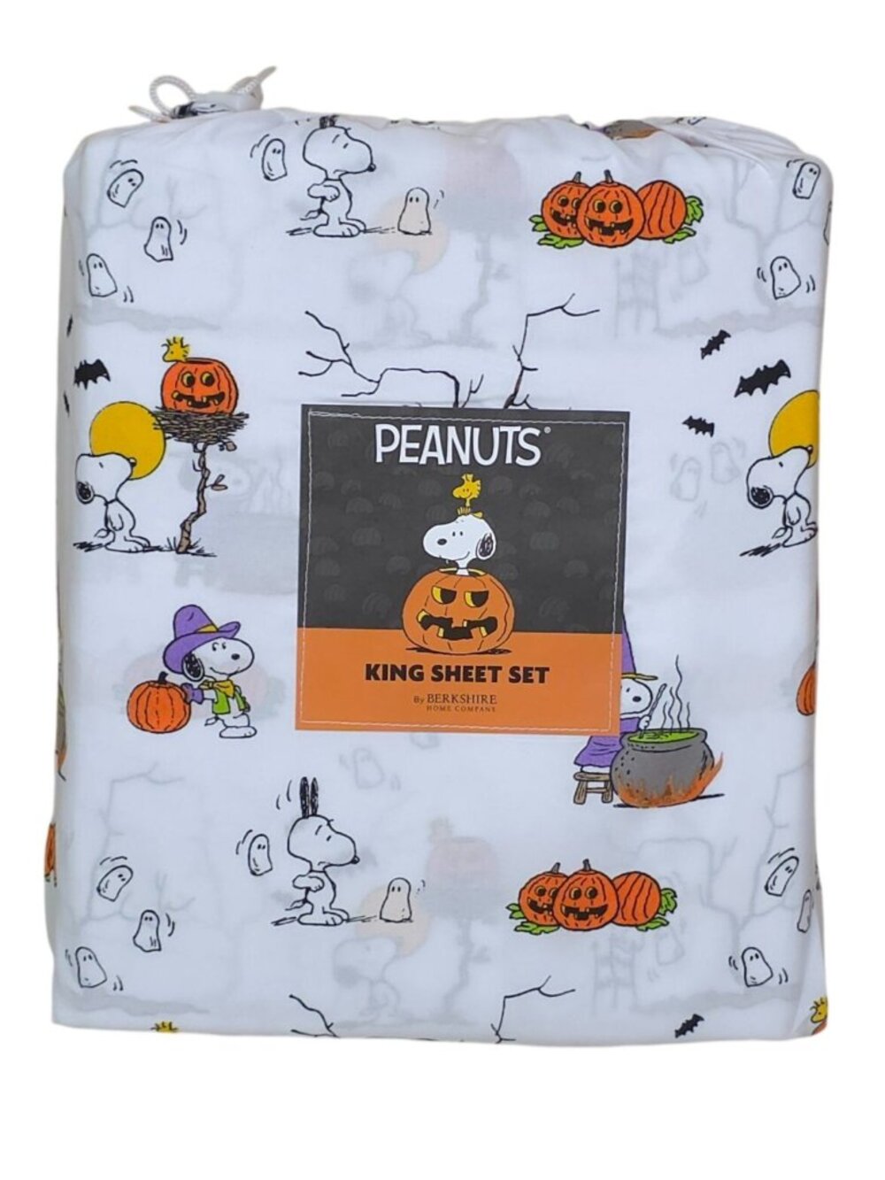 Peanuts Snoopy Halloween King Sheet Set By Berkshire Pumpkins Ghosts